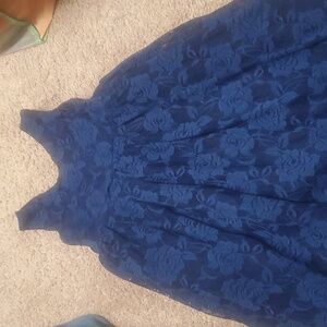 Blue Lace Maxi Dress